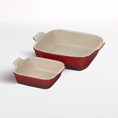 Le Creuset Stoneware Heritage Set of 2 Square Dishes 